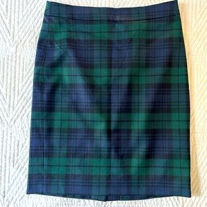 JCrew plaid pencil skirt, size 2.